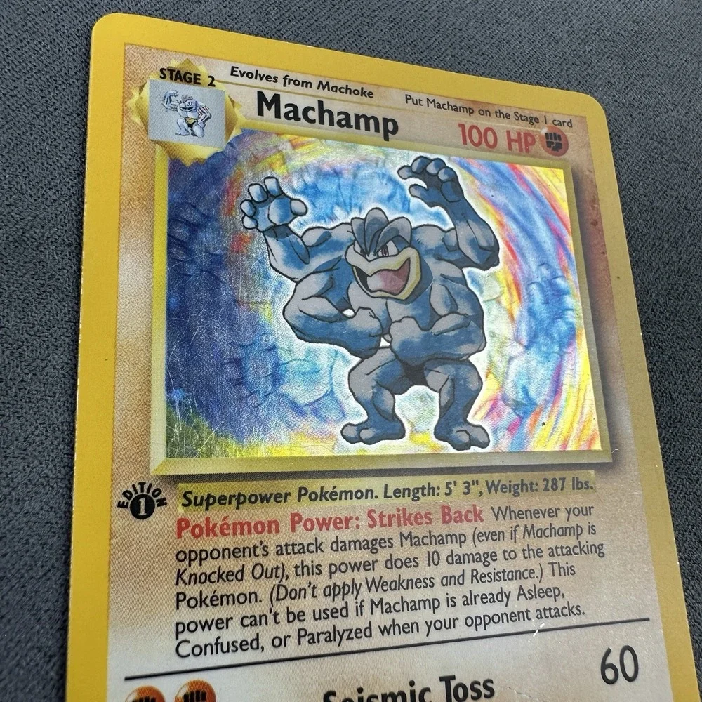 1999 Pokemon Base Set Machamp 8/102 1st Edition Holo Rare WOTC MP